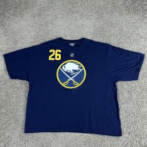 Buffalo Sabers Shirt Mens Extra Large Blue Matt Moulson #26 Reebok READ